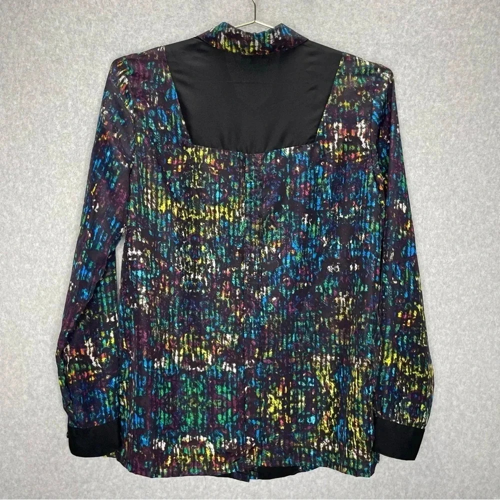 Derek Lam Abstract Art to Wear Multi Color Button Down Top - Picture 8 of 8